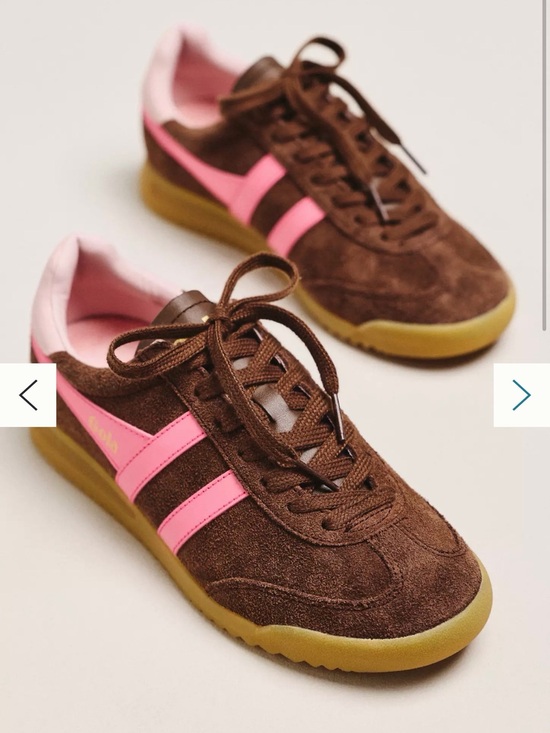 Gola Shoes - Anthropologie exclusive Gola Torpedo Brown Suede Women's Sneakers Pink Detail 8